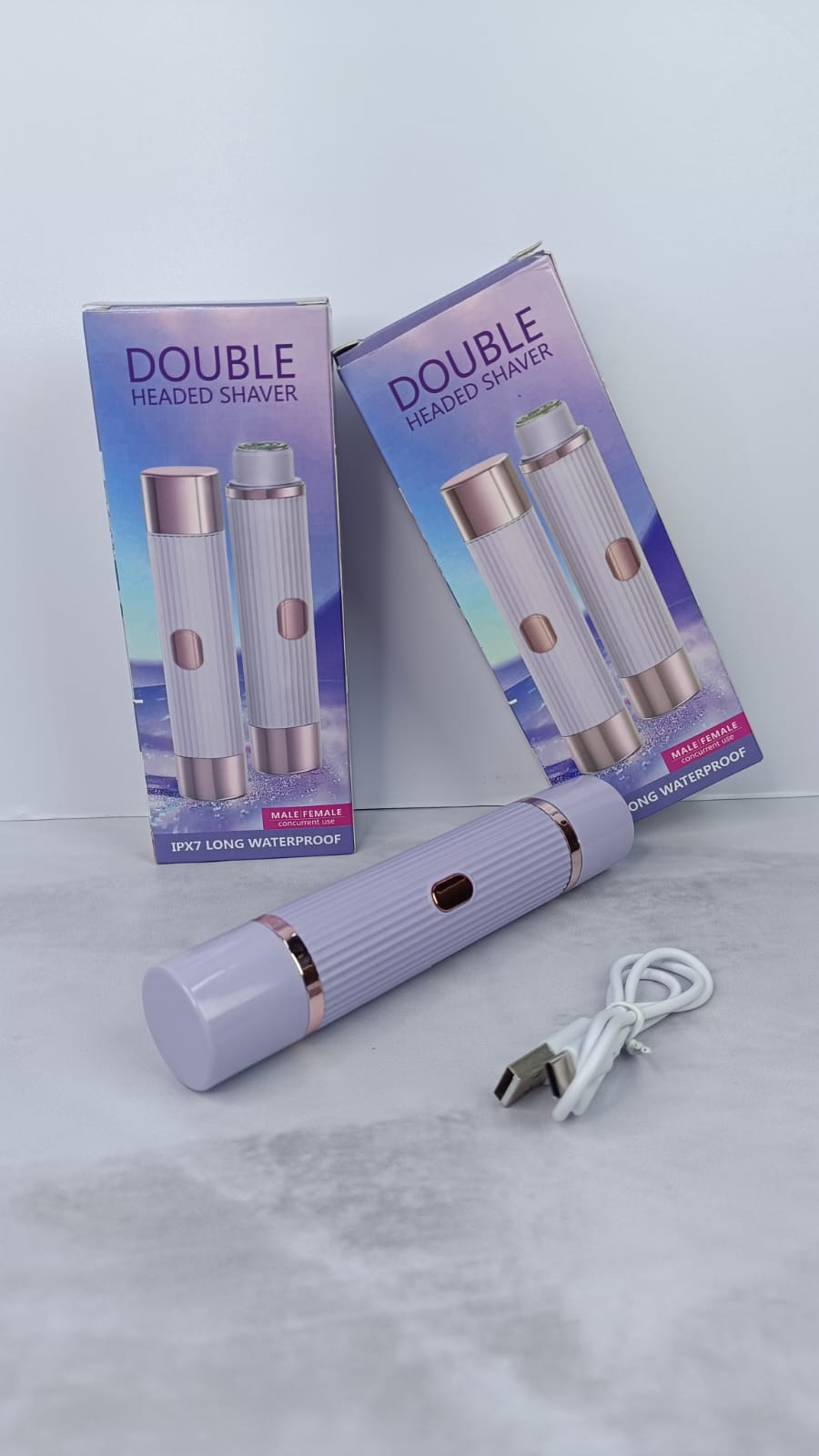 Afeitadora Eléctrica Doble Punta Corporal Dama Recargable USB